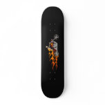 Skeleton Bike Rider With Flames: Skateboard