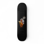 Skeleton Bike Rider With Flames: Skateboard