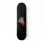 Skeleton Bike Rider With Flames: Skateboard