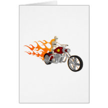 Skeleton Biker & Flames: Cards