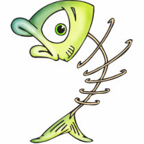 Skeleton Bone Fish Acrylic Cut Outs