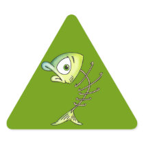 Skeleton Bone Fish Triangle Stickers