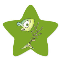 Skeleton Bone Fish Star Stickers