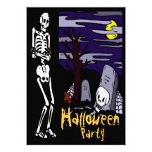 Skeleton Halloween Party Invitation