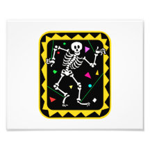 Skeleton in colourful box graphic halloween photograph