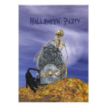Skeleton in the Graveyard Party Invitation