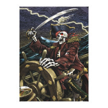 Skeleton Pirate Canvas Gallery Wrapped Canvas