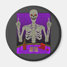 Skeleton Poker Flip Fridge Magnets