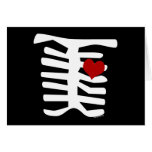Skeleton Red Heart Greeting Cards