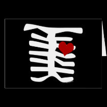 Skeleton Red Heart cards