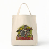 Skeleton Rock Drummer Canvas Bag