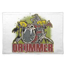Skeleton Rock Drummer Placemat
