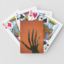 Skeleton Six Fingered Hand Bones Black Orange