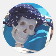 Skeleton Sun Bather Sticker