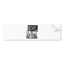 Skeleton Teacher and Students "Day of the Dead" Bumper Sticker