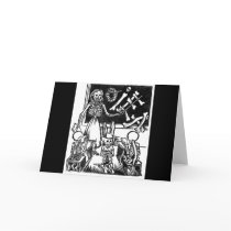 Skeleton Teacher and Students "Day of the Dead" Greeting Card