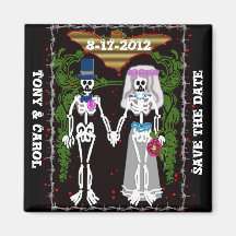 skeleton wedding 1 fridge magnet
