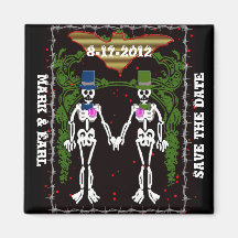 skeleton wedding 2 fridge magnet