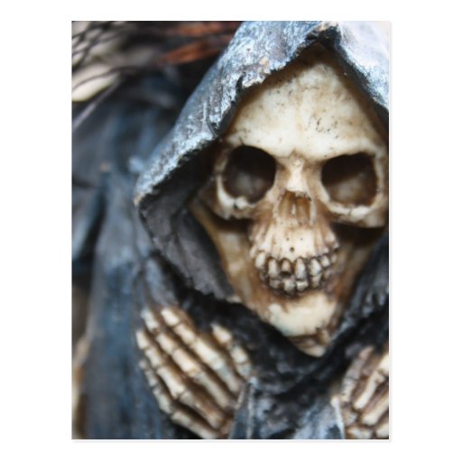 Skeleton with Hood Post Card