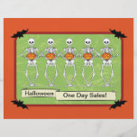 Skeletons holding pumpkins custom flyer