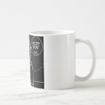sketch in white black coffee mug