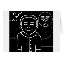 sketch in white black greeting card
