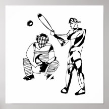 Sketch of Baseball Batter Print