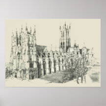 Sketch of Canterbury Cathedral Poster