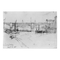 Sketch of London Bridge, 1860 posters