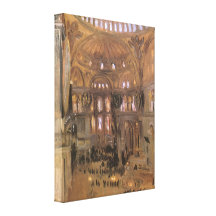 Sketch of Santa Sophia by Sargent, Victorian Art Canvas Print