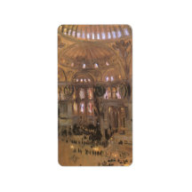Sketch of Santa Sophia by Sargent, Victorian Art Personalized Address Label