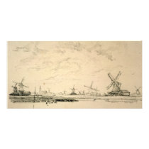 Sketch of Windmills collector photo cards