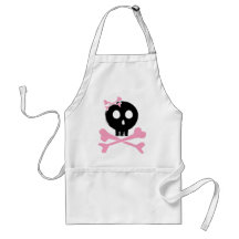 Sketched Candy Skull in Black Aprons