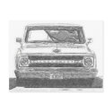 Sketched Chevy Truck postcards