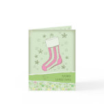 sketched stocking Pink Christmas Greeting Cards