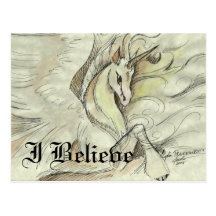 Sketched Unicorn Postcard
