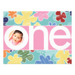 Sketchy Flowers First Birthday Invitation