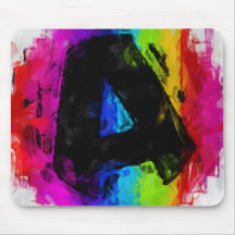Sketchy Painting Monogram Letter A Mousepad