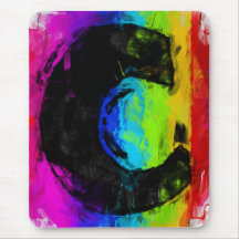Sketchy Painting Monogram Letter C Mouse Pads