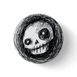 Sketchy Skull Pinback Button