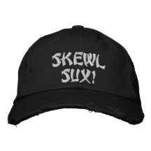 Skewl Sux! Distressed Chino Twill Embroidered Cap Baseball Cap