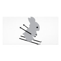 ski bunny icon customized photo card