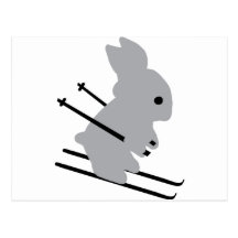 ski bunny icon post cards