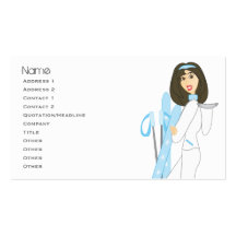 Ski Cards-Brunette Business Card