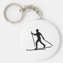 Ski de pays croisé porte-clefs