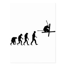 ski evolution icon post card