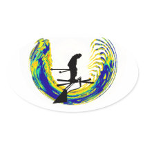 Ski In Now Oval Stickers