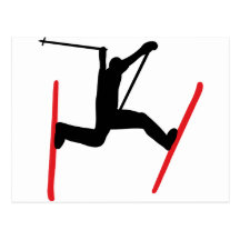 ski jump icon postcard