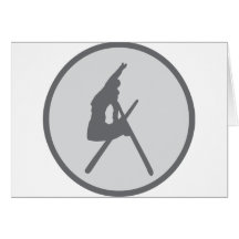ski jump - jumping skier grey greeting card