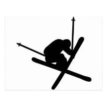 ski jump skiing post card